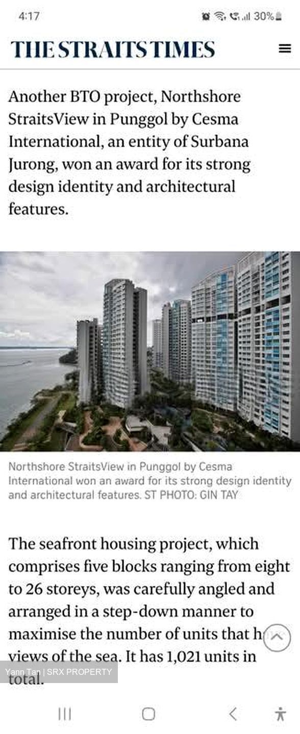 Blk 421B Northshore Straitsview (Punggol), HDB 4 Rooms #536227901